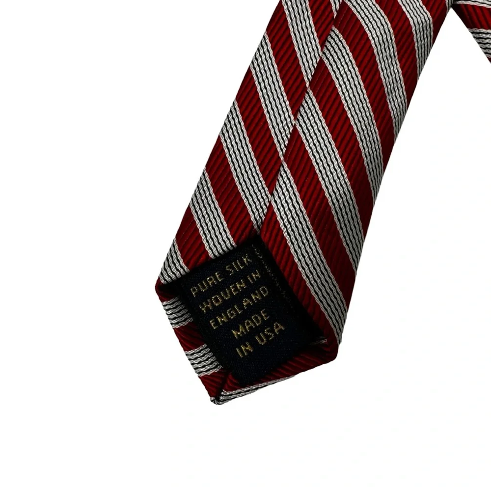 Brooks Brothers | Striped‎ Silk Stain Resistant Tie Red and Gray Stripe